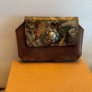 Camouflage Brown Leather phone Wallet